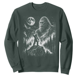 Bigfoot Howling at Moon Mystical Forest Sweatshirt Funny Sasquatch Nature Lover