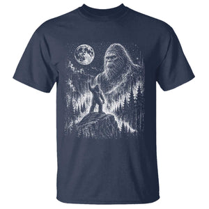Bigfoot Howling at Moon Mystical Forest T Shirt Funny Sasquatch Nature Lover