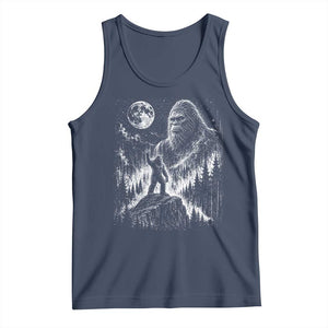 Bigfoot Howling at Moon Mystical Forest Tank Top Funny Sasquatch Nature Lover