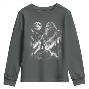 Bigfoot Howling at Moon Mystical Forest Youth Sweatshirt Funny Sasquatch Nature Lover
