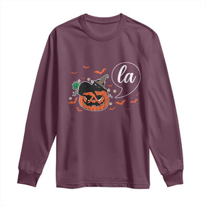 Harris Halloween 2024 Long Sleeve Shirt Comma La Kamala Black Cat Witches TS11 Maroon Print Your Wear