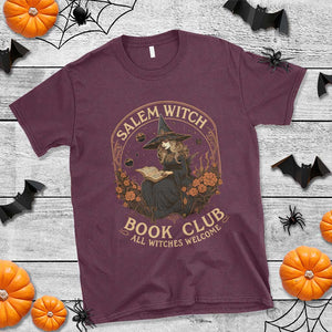 Salem Witch Book Club All Witches Welcome T Shirt Halloween Book Lover TS11 Maroon Print Your Wear