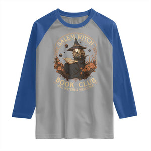 Salem Witch Book Club All Witches Welcome Raglan Shirt Halloween Book Lover TS11 Sport Gray Royal Print Your Wear