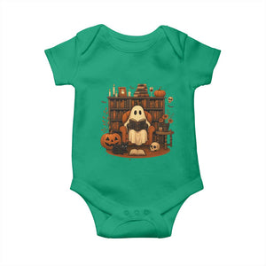 Halloween Book Lover Baby Onesie Spooky Ghost Reading Book Librarians Bookworm TS11 Irish Green Print Your Wear