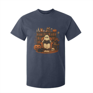 Halloween Book Lover T Shirt For Kid Spooky Ghost Reading Book Librarians Bookworm TS11 Navy Print Your Wear