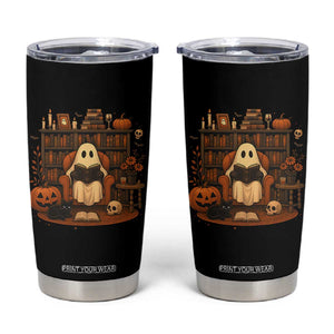 Halloween Book Lover Tumbler Cup Spooky Ghost Reading Book Librarians Bookworm TS11 Black Print Your Wear