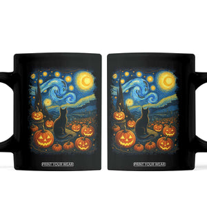 Halloween Cat Starry Night Van Gogh Cat Lovers Coffee Mug TS11 Black Print Your Wear