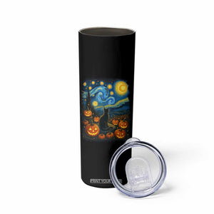 Halloween Cat Starry Night Van Gogh Cat Lovers Skinny Tumbler TS11 Print Your Wear
