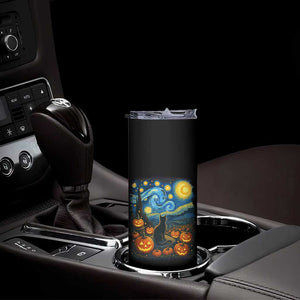 Halloween Cat Starry Night Van Gogh Cat Lovers Skinny Tumbler TS11 Print Your Wear