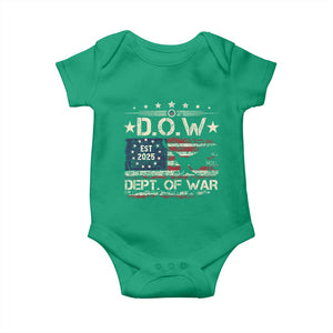Dept Of War Est 2025 Baby Onesie DOW Military Patriotic American Flag TS11 Irish Green Print Your Wear