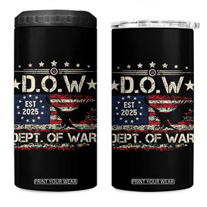 Dept Of War Est 2025 4 in 1 Can Cooler Tumbler DOW Military Patriotic American Flag TS11 One Size: 16 oz Black Print Your Wear