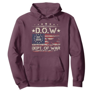 Dept Of War Est 2025 Hoodie DOW Military Patriotic American Flag TS11 Maroon Print Your Wear