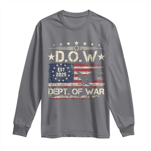 Dept Of War Est 2025 Long Sleeve Shirt DOW Military Patriotic American Flag TS11 Charcoal Print Your Wear