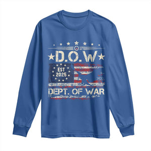 Dept Of War Est 2025 Long Sleeve Shirt DOW Military Patriotic American Flag TS11 Royal Blue Print Your Wear