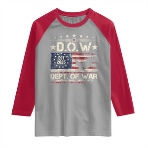 Dept Of War Est 2025 Raglan Shirt DOW Military Patriotic American Flag TS11 Sport Gray Red Print Your Wear