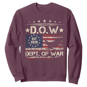 Dept Of War Est 2025 Sweatshirt DOW Military Patriotic American Flag TS11 Maroon Print Your Wear