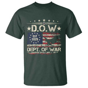 Dept Of War Est 2025 T Shirt DOW Military Patriotic American Flag TS11 Dark Forest Green Print Your Wear