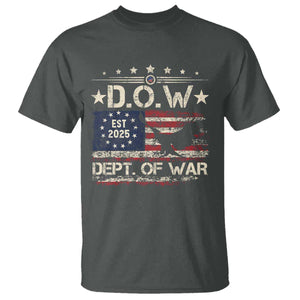 Dept Of War Est 2025 T Shirt DOW Military Patriotic American Flag TS11 Dark Heather Print Your Wear