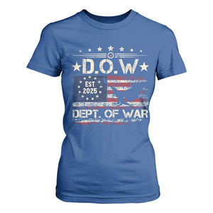 Dept Of War Est 2025 T Shirt For Women DOW Military Patriotic American Flag TS11 Royal Blue Print Your Wear