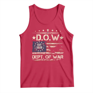 Dept Of War Est 2025 Tank Top DOW Military Patriotic American Flag TS11 Red Print Your Wear