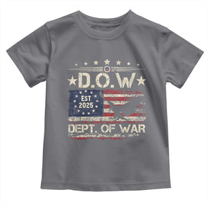 Dept Of War Est 2025 Toddler T Shirt DOW Military Patriotic American Flag TS11 Charcoal Print Your Wear
