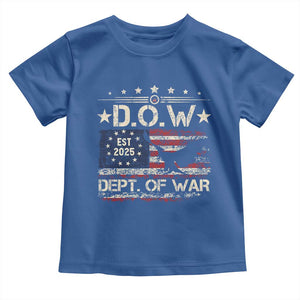 Dept Of War Est 2025 Toddler T Shirt DOW Military Patriotic American Flag TS11 Royal Blue Print Your Wear