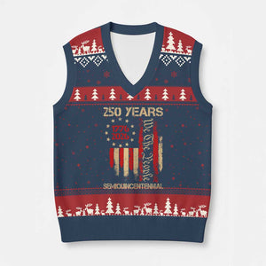 250 Years Semiquincentennial V-Neck Knit Sweater Vest 250th America Anniversary Independence Day TS11 Navy Red Print Your Wear