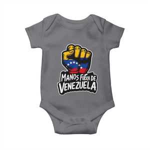Manos Fuera De Venezuela Baby Onesie Venezuelan Flag TS11 Charcoal Print Your Wear