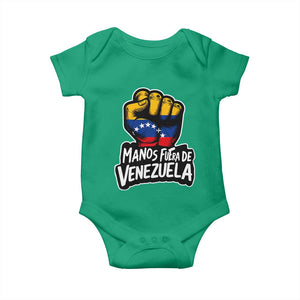 Manos Fuera De Venezuela Baby Onesie Venezuelan Flag TS11 Irish Green Print Your Wear