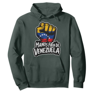 Manos Fuera De Venezuela Hoodie Venezuelan Flag TS11 Dark Forest Green Print Your Wear