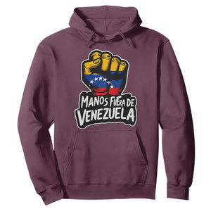 Manos Fuera De Venezuela Hoodie Venezuelan Flag TS11 Maroon Print Your Wear