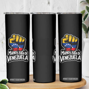 Manos Fuera De Venezuela Skinny Tumbler Venezuelan Flag TS11 Print Your Wear