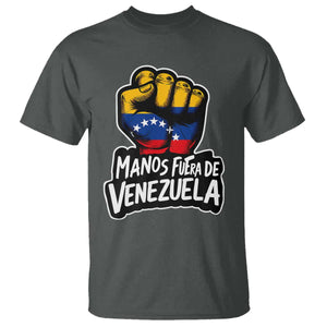 Manos Fuera De Venezuela T Shirt Venezuelan Flag TS11 Dark Heather Print Your Wear
