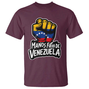Manos Fuera De Venezuela T Shirt Venezuelan Flag TS11 Maroon Print Your Wear