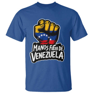Manos Fuera De Venezuela T Shirt Venezuelan Flag TS11 Royal Blue Print Your Wear