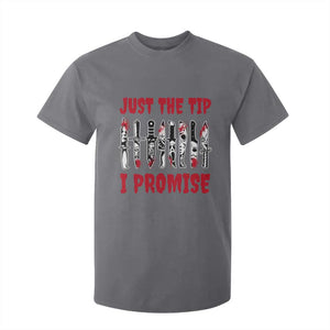 Funny Halloween Just The Tip I Promise T Shirt For Kid Horror Movie Knives TS11 Charcoal Print Your Wear