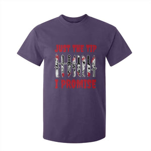 Funny Halloween Just The Tip I Promise T Shirt For Kid Horror Movie Knives TS11 Purple Print Your Wear