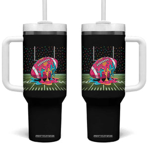 American Football Sprinkles Ice Cream Drip Field Goal Tumbler With Handle TS11 One Size: 40 oz Black Print Your Wear