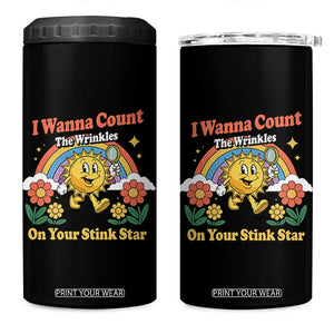 Funny I Wanna Count The Wrinkles On Your Stink Star 4 in 1 Can Cooler Tumbler Adult Humor TS11 One Size: 16 oz Black Print Your Wear
