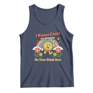 Funny I Wanna Count The Wrinkles On Your Stink Star Tank Top Adult Humor TS11 Navy Print Your Wear