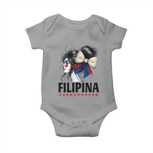 Filipina Girl Philippines Flag Proud Pinay Baby Onesie TS11 Sport Gray Print Your Wear