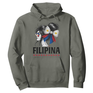 Filipina Girl Philippines Flag Proud Pinay Hoodie TS11 Military Green Print Your Wear