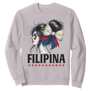 Filipina Girl Philippines Flag Proud Pinay Sweatshirt TS11 Ice Gray Print Your Wear