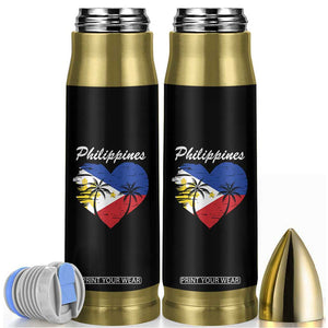Filipino Pride Bullet Tumbler Pinoy Vintage Philippines Flag Heart TS11 Black Print Your Wear