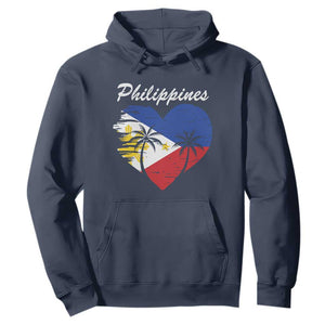Filipino Pride Hoodie Pinoy Vintage Philippines Flag Heart TS11 Navy Print Your Wear