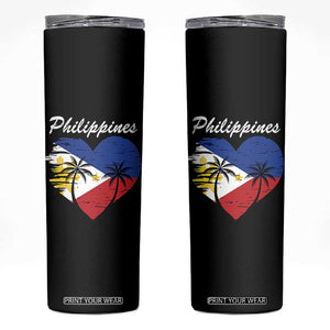 Filipino Pride Skinny Tumbler Pinoy Vintage Philippines Flag Heart TS11 Black Print Your Wear
