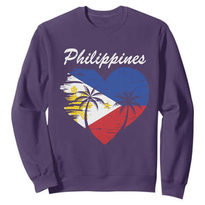 Filipino Pride Sweatshirt Pinoy Vintage Philippines Flag Heart TS11 Purple Print Your Wear
