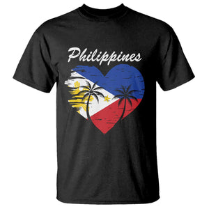 Filipino Pride T Shirt Pinoy Vintage Philippines Flag Heart TS11 Black Print Your Wear