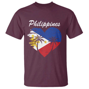 Filipino Pride T Shirt Pinoy Vintage Philippines Flag Heart TS11 Maroon Print Your Wear