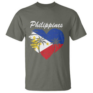 Filipino Pride T Shirt Pinoy Vintage Philippines Flag Heart TS11 Military Green Print Your Wear